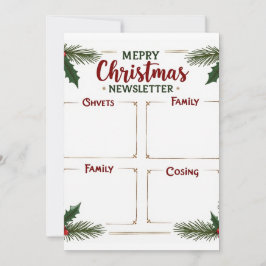 Gepersonaliseerde Merry Christmas Family Nieuwsbri Kaart