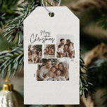 Gepersonaliseerde Merry Christmas Four-Photo Colla Cadeaulabel<br><div class="desc">Voeg een oprechte touch toe aan uw vakantie-cadeaus met dit gepersonaliseerde Merry Christmas Four-Photo Collage Gift Label. Met een feestelijk ontwerp met ruimte voor vier gekoesterde foto's en een gepersonaliseerde naam of boodschap, laat dit label uw geschenken opvallen onder de kerstboom. Ideaal voor het verspreiden van vakantie juichen met aangepaste...</div>