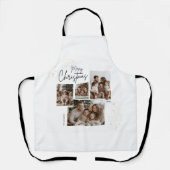 Gepersonaliseerde Merry Christmas Four-Photo Colla Schort (Voorkant)