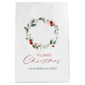 Gepersonaliseerde Merry Christmas Gift Bag Medium Cadeauzakje (Voorkant)