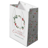 Gepersonaliseerde Merry Christmas Gift Bag Medium Cadeauzakje (Voorkant Gekanteld)