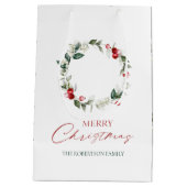 Gepersonaliseerde Merry Christmas Gift Bag Medium Cadeauzakje (Achterkant)