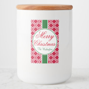 Gepersonaliseerde Merry Christmas Gift Label Food  Voedselcontainer Etiket