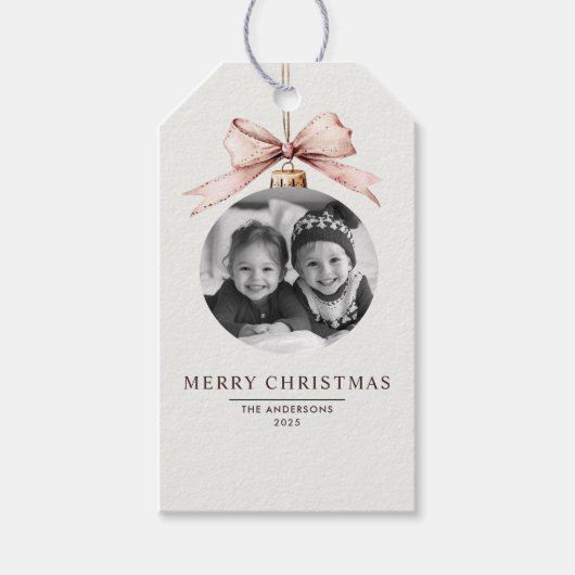Gepersonaliseerde Merry Christmas Gift Label met F Cadeaulabel (Voorkant)