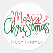 Gepersonaliseerde Merry Christmas Gift Label Naam  (Voorkant)