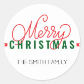 Gepersonaliseerde Merry Christmas Gift Label Naam (Voorkant)