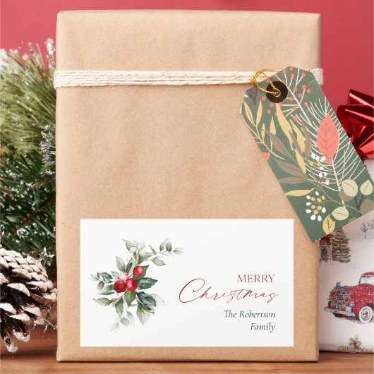 Gepersonaliseerde Merry Christmas Gift Stickers (Feestdagen)