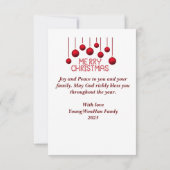 Gepersonaliseerde Merry Christmas Golden Bell Kaar Bedankkaart (Achterkant)