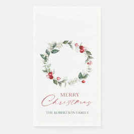 Gepersonaliseerde Merry Christmas Guest Handdoeken Servet