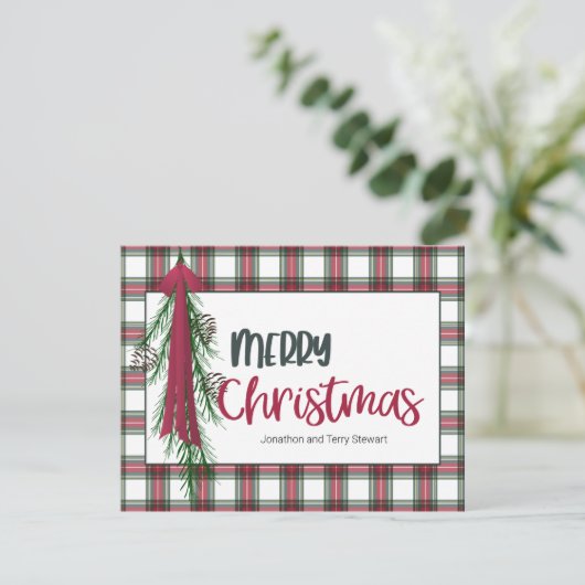 Gepersonaliseerde Merry Christmas Kaart (Staand voorkant)