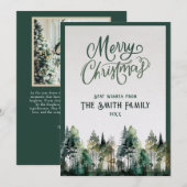 Gepersonaliseerde Merry Christmas Kaart met Foto + (Voorkant / Achterkant)