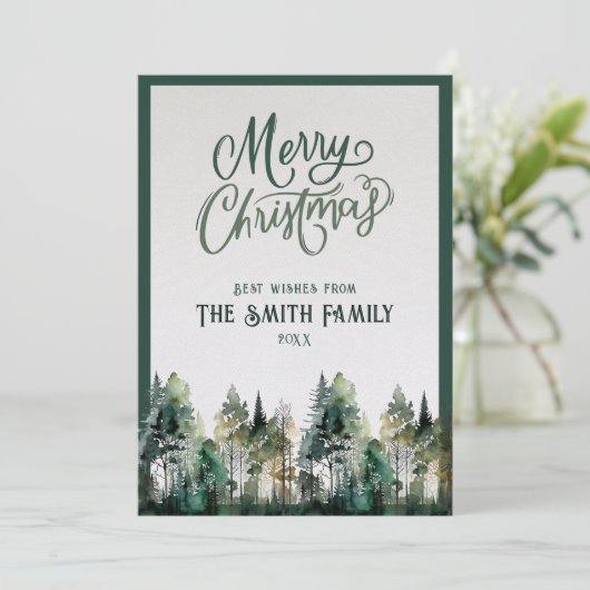 Gepersonaliseerde Merry Christmas Kaart met Foto + (Staand voorkant)