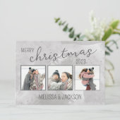 Gepersonaliseerde Merry Christmas Kaart met foto's (Staand voorkant)