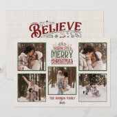 Gepersonaliseerde Merry Christmas Kaart met foto's (Voorkant / Achterkant)