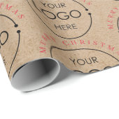 Gepersonaliseerde Merry Christmas Kraft Business L Cadeaupapier (Rol Hoek)