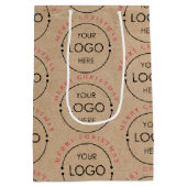 Gepersonaliseerde Merry Christmas Kraft Business L Medium Cadeauzakje (Achterkant)
