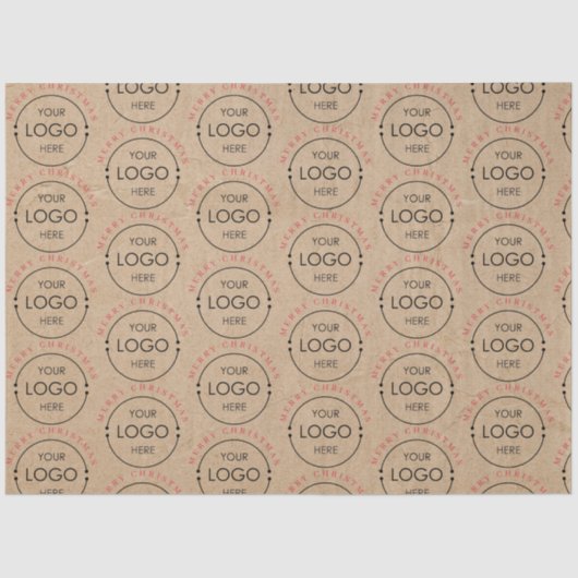 Gepersonaliseerde Merry Christmas Kraft Business L Tissuepapier (Voorkant)