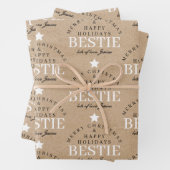 Gepersonaliseerde Merry Christmas Kraft Monogram B Inpakpapier Vel (In situ)