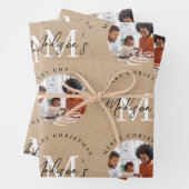 Gepersonaliseerde Merry Christmas Kraft Monogram F Inpakpapier Vel (In situ)