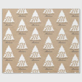 Gepersonaliseerde Merry Christmas Kraft Monogram T Cadeaupapier (Vlak)