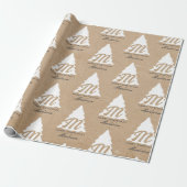 Gepersonaliseerde Merry Christmas Kraft Monogram T Cadeaupapier (Uitgerold)