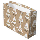 Gepersonaliseerde Merry Christmas Kraft Monogram T Groot Cadeauzakje (Achterkant Gekanteld)