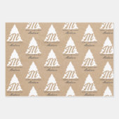 Gepersonaliseerde Merry Christmas Kraft Monogram T Inpakpapier Vel (Voorkant)