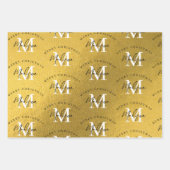 Gepersonaliseerde Merry Christmas Luxury Gold Mono Inpakpapier Vel (Voorkant 2)