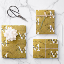 Gepersonaliseerde Merry Christmas Luxury Gold Mono