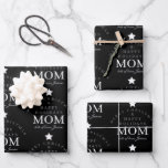 Gepersonaliseerde Merry Christmas Monogram voor Ma Inpakpapier Vel<br><div class="desc">Een gepersonaliseerde "Merry Christmas" monogram ontwerp met een Xmas een zwarte papieren look achtergrond perfect voor moeder. Een ideaal feestelijk ontwerp op maat voor het vakantieseizoen. Pas het monogram aan en maak het uw eigen!</div>