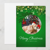Gepersonaliseerde Merry Christmas ornament Groene Feestdagenkaart (Voorkant / Achterkant)