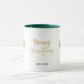 Gepersonaliseerde Merry Christmas Palm Tree Feestd Mok (Midden)