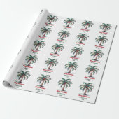 Gepersonaliseerde Merry Christmas Palm Tree Light Cadeaupapier (Uitgerold)