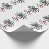 Gepersonaliseerde Merry Christmas Palm Tree Light Cadeaupapier (Hoek)