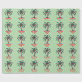 Gepersonaliseerde Merry Christmas Palm Tree Light Cadeaupapier (Vlak)