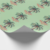 Gepersonaliseerde Merry Christmas Palm Tree Light Cadeaupapier (Hoek)