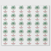 Gepersonaliseerde Merry Christmas Palm Tree Light Cadeaupapier (Vlak)
