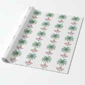 Gepersonaliseerde Merry Christmas Palm Tree Light Cadeaupapier (Uitgerold)