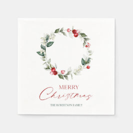 Gepersonaliseerde Merry Christmas Paper servetten