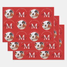 Gepersonaliseerde Merry Christmas Red Monogram Fot