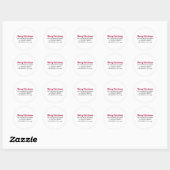 Gepersonaliseerde Merry Christmas Retour Adres Sti Ronde Sticker (Vel)