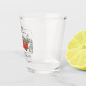 Gepersonaliseerde Merry Christmas Retro Shot Glas (Rechts)