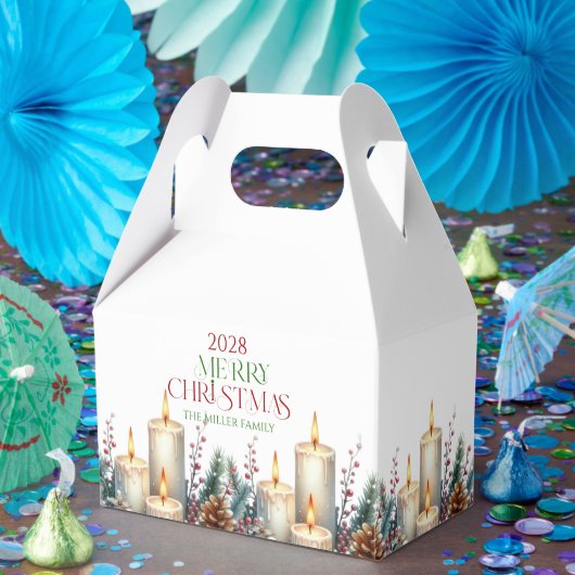 Gepersonaliseerde Merry Christmas Retro Typografie Bedankdoosjes (Feest)