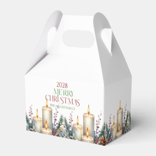 Gepersonaliseerde Merry Christmas Retro Typografie Bedankdoosjes (Achterkant)