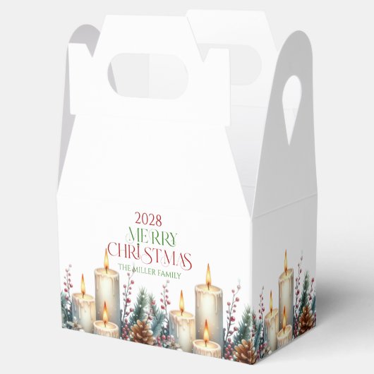 Gepersonaliseerde Merry Christmas Retro Typografie Bedankdoosjes (Geopend)