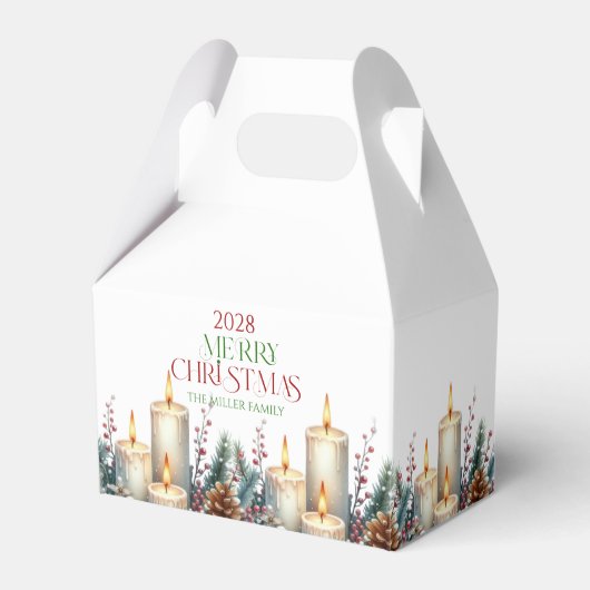 Gepersonaliseerde Merry Christmas Retro Typografie Bedankdoosjes (Voorkant Zijde)