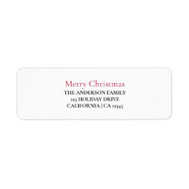 Gepersonaliseerde Merry Christmas Return Address L Etiket