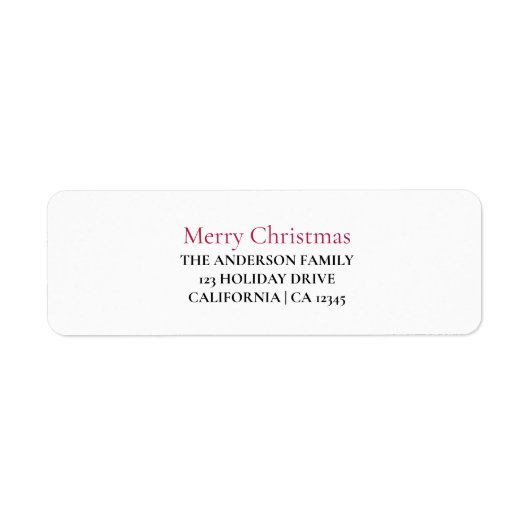 Gepersonaliseerde Merry Christmas Return Address L Etiket (Voorkant)