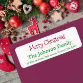 Gepersonaliseerde Merry Christmas Return Address L Etiket