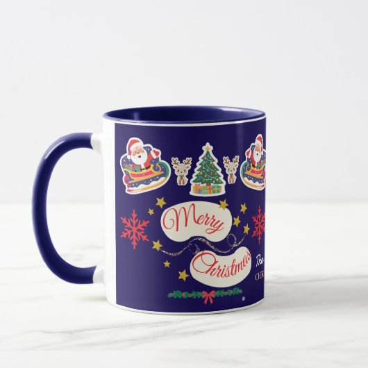 Gepersonaliseerde Merry Christmas Santa Sleigh Mok (Links)